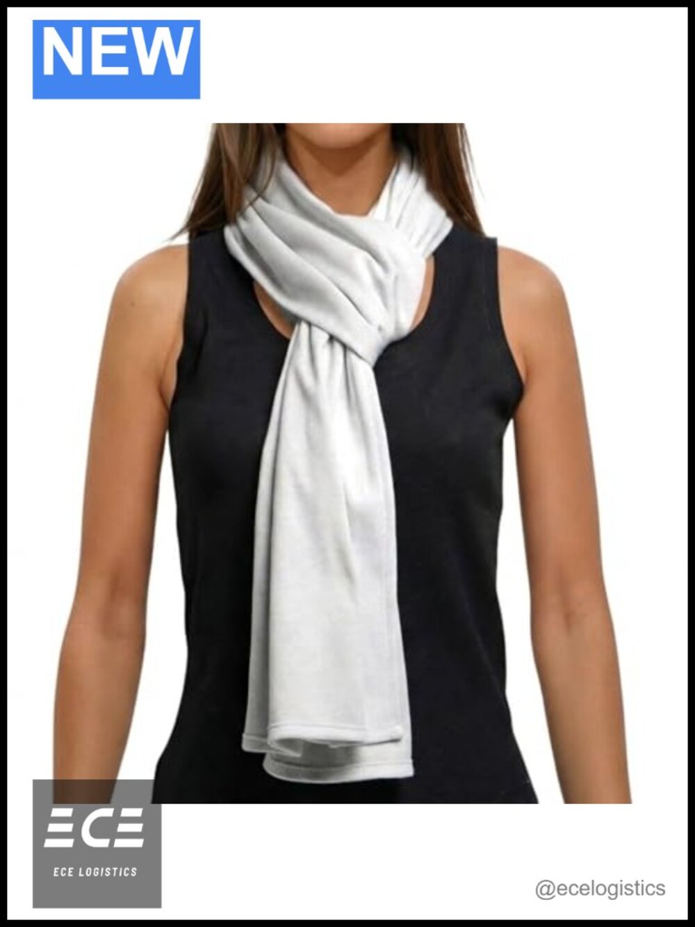 EMF Shield Scarf Silver Jersey 78x17 Unisex